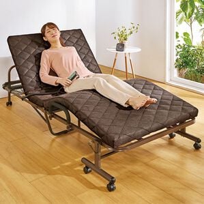 「組立簡単　お買い得電動ベッド（ベッド）」｜ブラウン