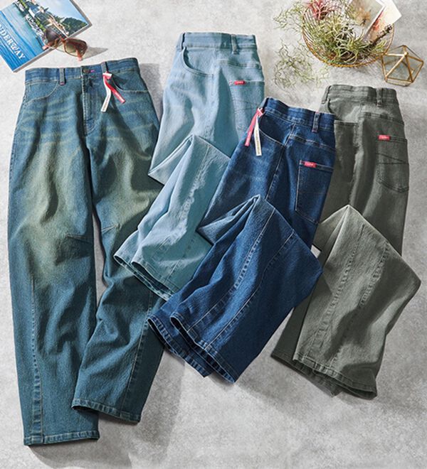 ルフラン（ルフラン）の「旬顔で楽ちん。カーブデニムパンツ（フルレングスパンツ）」｜詳細画像