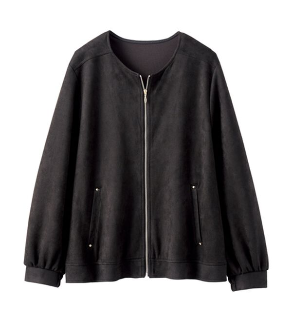 BELLUNA（ベルーナ）の「スエード調素材ノーカラージャケット（ノーカラージャケット）」｜詳細画像
