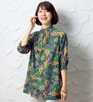 ルフラン（ルフラン）の「選べる！上品に着映える綿１００％チュニック（チュニック）」｜ぼかし花柄