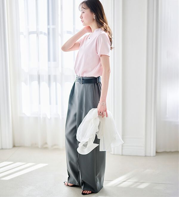 RANAN（ラナン）の「【5つの機能付】ひんやり着回し抜群ベーシックＴシャツ＜選べる着丈＞（Tシャツ）」｜詳細画像