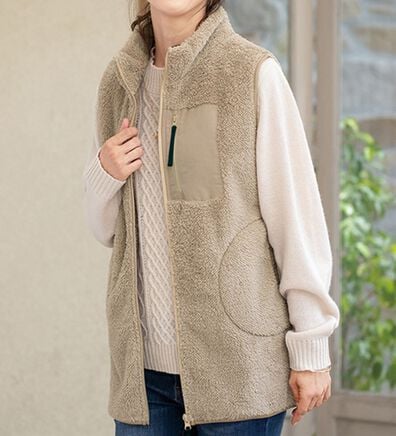 ルフラン（ルフラン）の「ロング丈！防風ボアベスト（ベスト）」