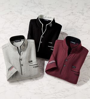 「【３色組】＜ダンロップ・リファインド＞二重衿エレガントシャツ（メンズカットソー）」｜3色組