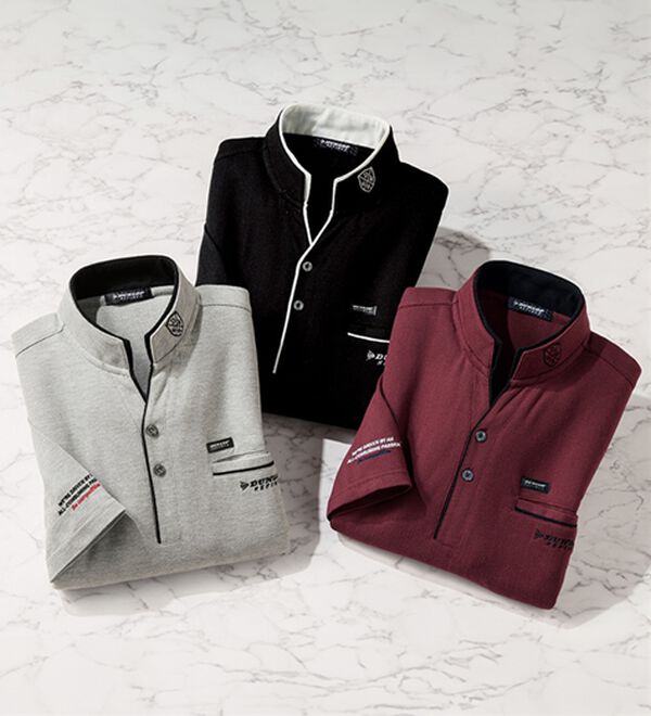 「【３色組】＜ダンロップ・リファインド＞二重衿エレガントシャツ（メンズカットソー）」｜3色組