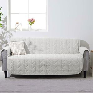iellio（イエリオ）の「１年中使える！綿１００％水洗い二重ガーゼソファカバー＜ダブルガーゼ・滑りにくい加工付・洗濯可能・オールシーズン＞（ソファーカバー）」｜グレー
