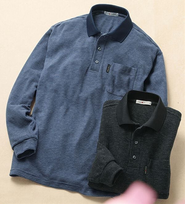 「日本製カシミヤタッチの大人ポロシャツ（メンズポロシャツ）」｜詳細画像