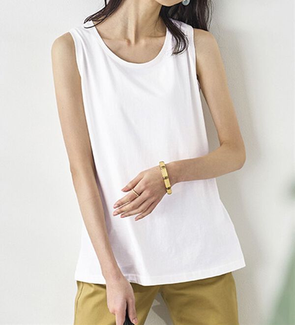 BELLUNA（ベルーナ）の「ヒンヤリ綿１００％大人顔タンクトップ（タンクトップ・キャミソール）」｜詳細画像