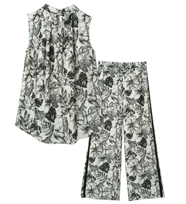 リーフ＆ゼブラ柄プリントセットアップ - ベルーナ【公式】