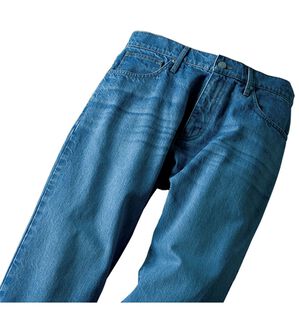 「日本製本格派の綿１００％カイハラデニムパンツ（メンズデニムパンツ）」｜ブルー