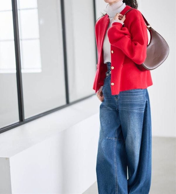 RANAN（ラナン）の「【4つの機能付き】洗える！ゴールド調ボタンニットカーディガン（ニットカーディガン）」｜詳細画像