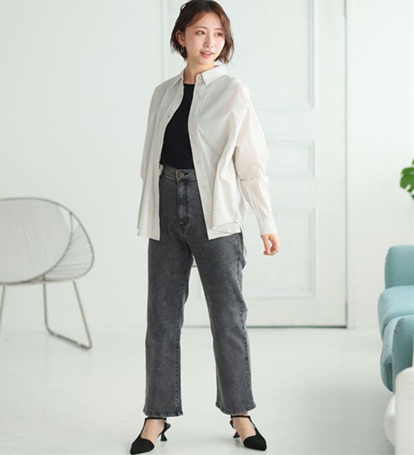 A HAPPY MARILYN（アハッピーマリリン）の「【Ｌ～６Ｌ】綿１００％ゆったりシルエットシャツ【風通るクラシック】（シャツ）」｜詳細画像