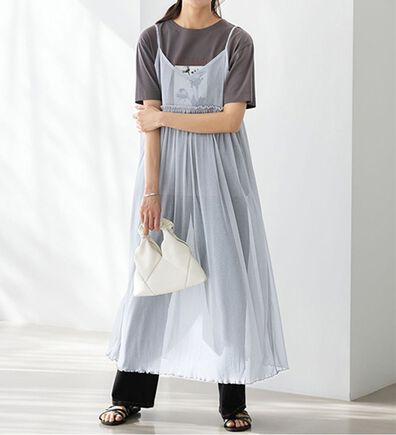 BELLUNA（ベルーナ）の「ラメシアーキャミワンピース（その他ワンピース）」