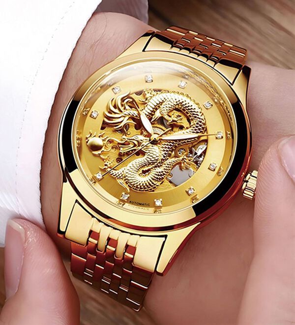 「自動巻昇龍スケルトンウォッチ（メンズ腕時計）」｜詳細画像