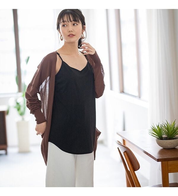 YU'NOW（ユナウ）の「レーヨンブレンド　レイヤードキャミソール（肌着・インナーウェア）」｜詳細画像