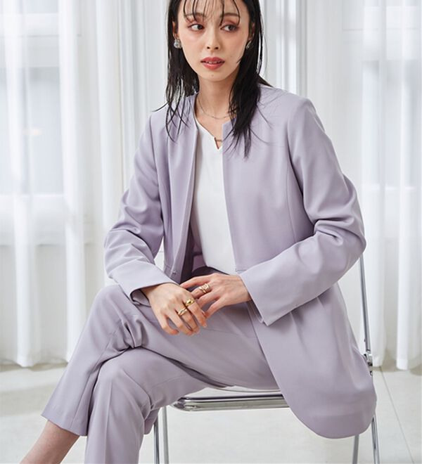 RANAN（ラナン）の「＜２点セット＞ラウンドヘムジャケットセットアップ（パンツスーツ）」｜詳細画像