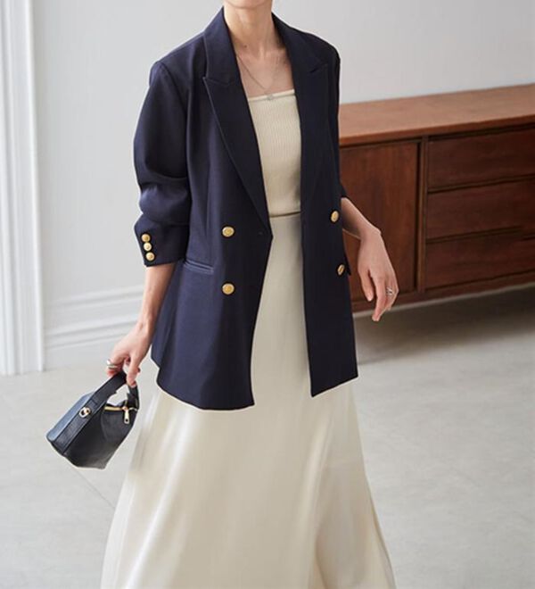 RANAN（ラナン）の「洗える！ゴールド調ボタンWテーラードジャケット（テーラードジャケット）」｜詳細画像