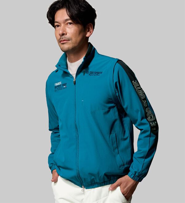 「＜ルコックスポルティフ＞マーキング切替デザイン２ＷＡＹブルゾン（メンズジャケット）」｜詳細画像
