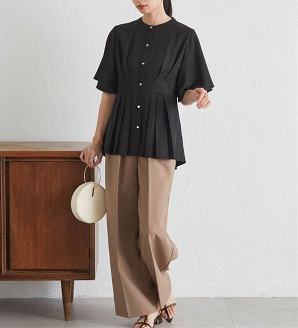 RANAN（ラナン）の「ウエストタックフレアブラウス（ブラウス）」｜詳細画像