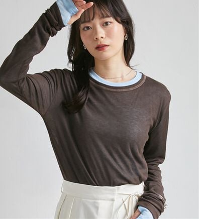 RANAN（ラナン）の「【2点セット】バイカラーシアーロンＴ（カットソー）」