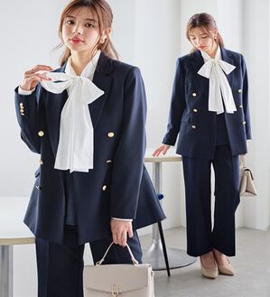 GeeRA（ジーラ）の「【入卒式/セレモニー】着回しベスト＆ジャケットセットスーツ（パンツスーツ）」｜ネイビー