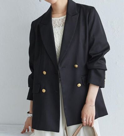 RANAN（ラナン）の「洗える！ゴールド調ボタンWテーラードジャケット（テーラードジャケット）」