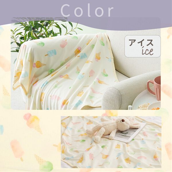 iellio（イエリオ）の「ひんやり冷感３ＷＡＹひざ掛け フレスコ＜ブランケット・冷感ケット＞（毛布・ブランケット）」｜詳細画像