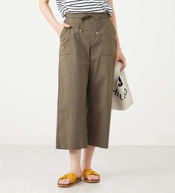 BELLUNA（ベルーナ）の「【店舗・ネット限定】サラリ綿混ベイカーワイドパンツ（ワイドパンツ・ガウチョ）」｜詳細画像