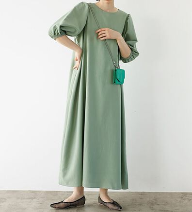 GeeRA（ジーラ）の「ふんわり素材アームスリットフレアーワンピ―ス（その他ワンピース）」