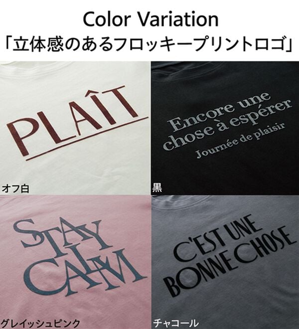 BELLUNA（ベルーナ）の「綿１００％素材フロッキーロゴ長袖Ｔシャツ（Tシャツ）」｜詳細画像