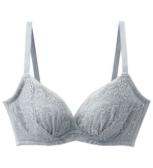 LAVIENNE（ラヴィエンヌ）の「やわらか着け心地の育乳ブラ・ショーツ（別売）（ブラジャー）」｜グレー