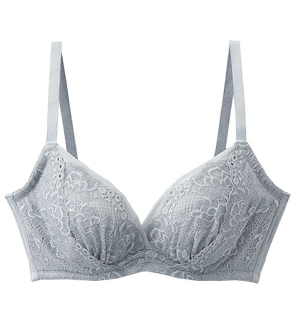 LAVIENNE（ラヴィエンヌ）の「やわらか着け心地の育乳ブラ・ショーツ（別売）（ブラジャー）」｜グレー