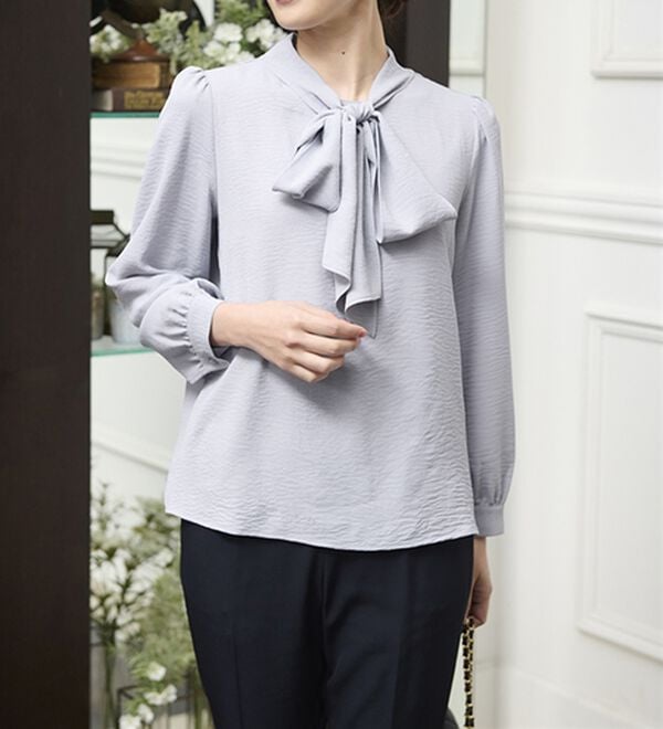 RANAN（ラナン）の「【UV・イージーケア機能付】ボウタイリボンブラウス（ブラウス）」｜詳細画像