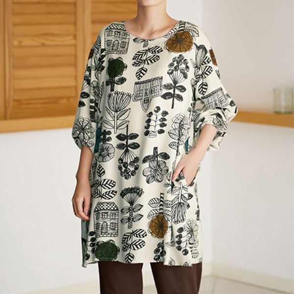 BELLUNA（ベルーナ）の「すぽっと着られる！ゆったりラクチンプリントチュニック（チュニック）」｜詳細画像