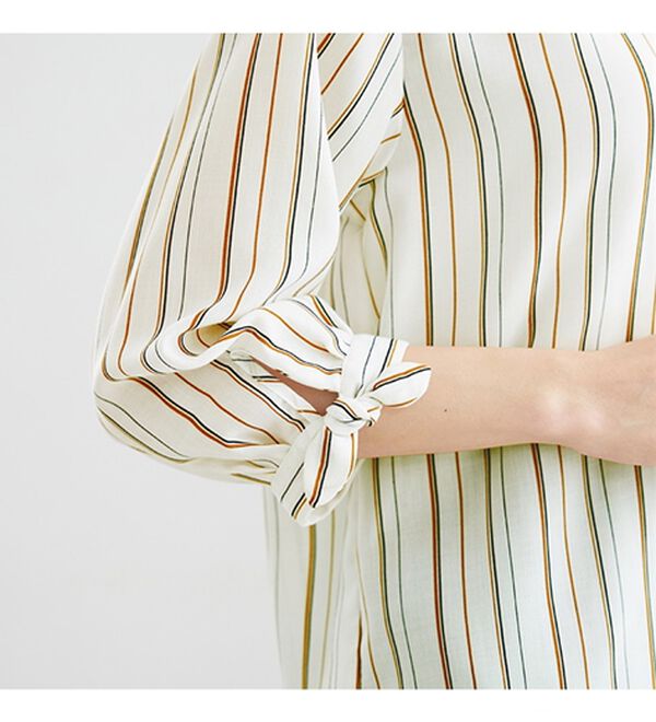 BELLUNA（ベルーナ）の「涼感やわらか袖リボンシャツチュニック（チュニック）」｜詳細画像