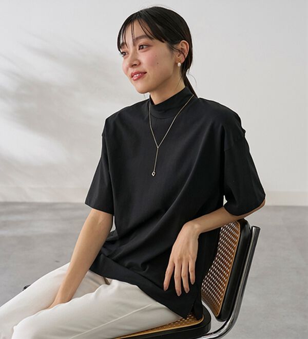 BELLUNA（ベルーナ）の「≪ＨｕｇＲｅａｍコットンＣｏｏｌ≫ひんやりハイネックプルオーバー（カットソー）」｜詳細画像