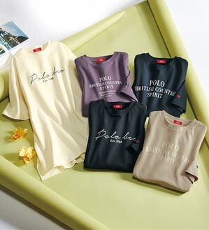 ルフラン（ルフラン）の「【ＰＯＬＯ　ＢＣＳ】刺しゅうプリント綿１００％Ｔシャツ（カットソー）」｜詳細画像