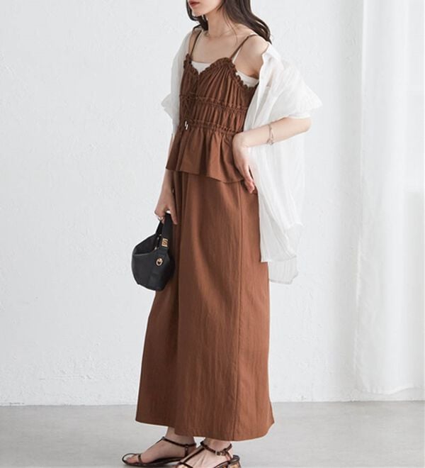 RANAN（ラナン）の「リボンギャザーペプラムナローワンピ（その他ワンピース）」｜詳細画像