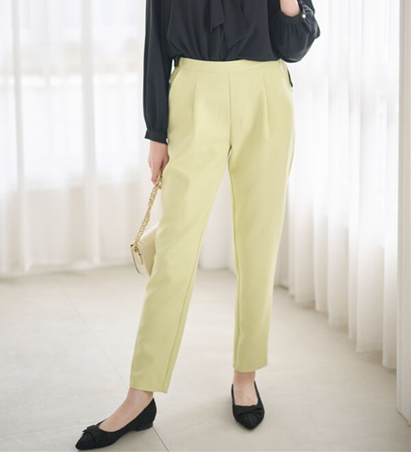 RANAN（ラナン）の「【選べる股下】美脚シルエットタックパンツ（股下６１・６５ｃｍ）（フルレングスパンツ）」｜詳細画像