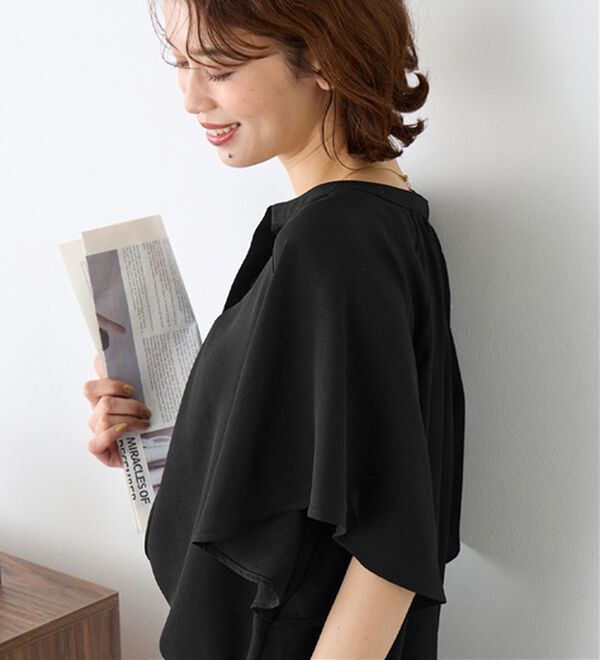 Viola e Viola（ヴィオラ エ ヴィオラ）の「【接触冷感】さらっと涼感フレアスリーブブラウス（ブラウス）」｜詳細画像