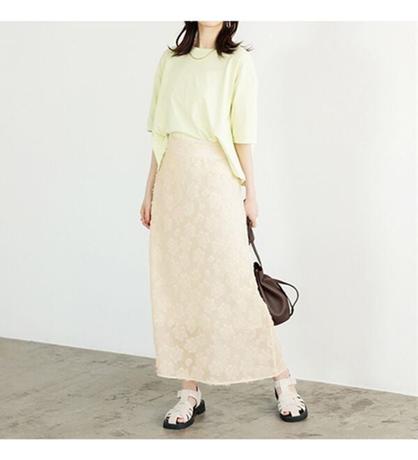 GeeRA（ジーラ）の「フリンジシアージャカードタイトスカート（ロングスカート）」｜詳細画像