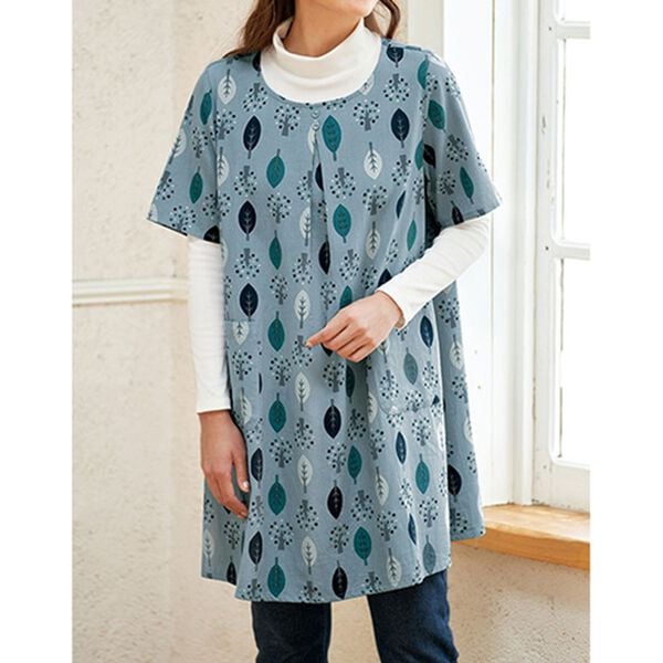 BELLUNA（ベルーナ）の「綿１００％おしゃれなエプロンチュニック（エプロン）」｜詳細画像