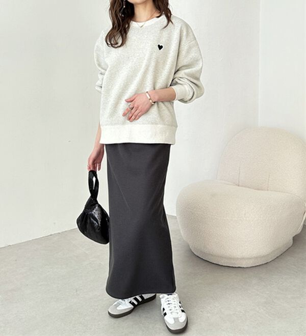 GeeRA（ジーラ）の「ふわふわあったか！裏起毛リブスカート（ロングスカート）」｜詳細画像