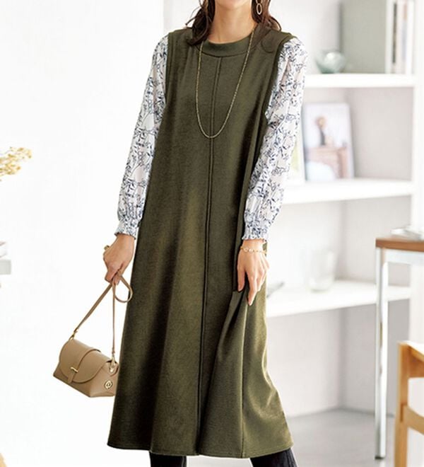 BELLUNA（ベルーナ）の「袖切替デザインハイネックワンピース（その他ワンピース）」｜詳細画像