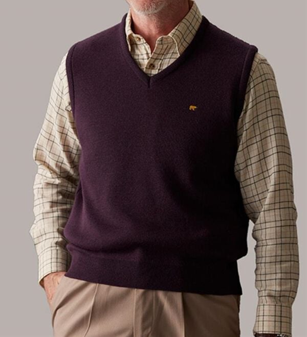 「＜ゴールデンベア＞国産上質ニットベスト（メンズベスト）」｜詳細画像