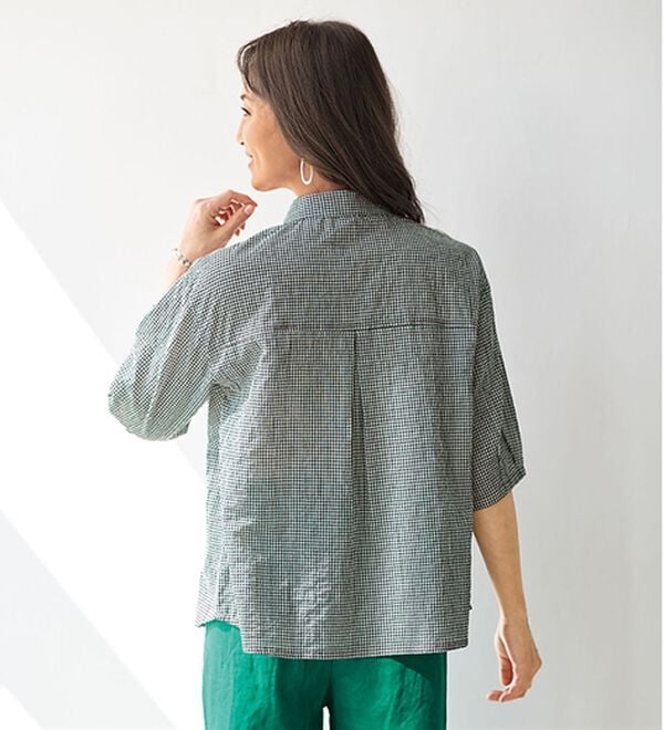 BELLUNA（ベルーナ）の「夏に嬉しいさらっと切替シャツブラウス（シャツ）」｜詳細画像