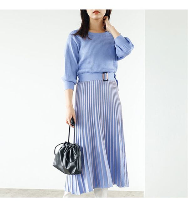 GeeRA（ジーラ）の「前後２ＷＡＹプリーツニットワンピース（ニットワンピース）」｜詳細画像