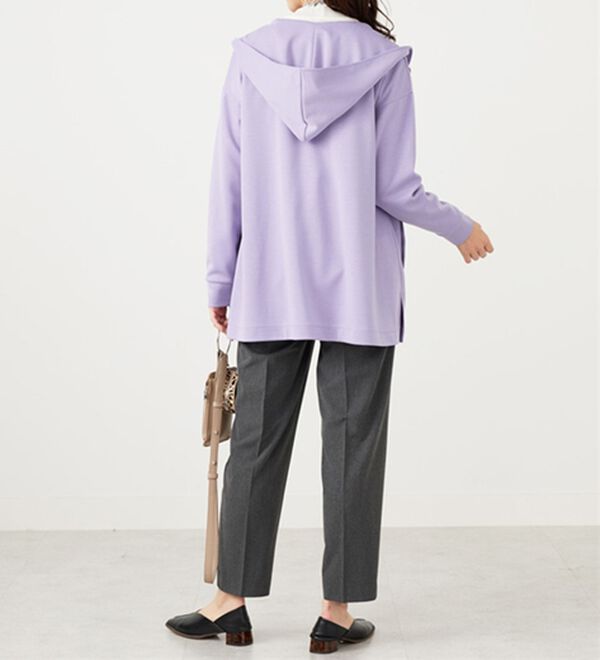 BELLUNA（ベルーナ）の「フードデザインとろみ素材ジップアップパーカー（パーカー）」｜詳細画像