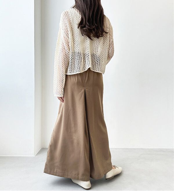GeeRA（ジーラ）の「フロントタックスカート風ワイドパンツ（ワイドパンツ・ガウチョ）」｜詳細画像