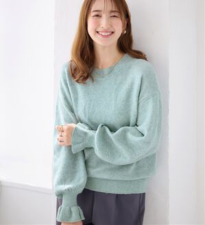 alotta（アロッタ）の「洗える！ふんわりタッチキャンディースリーブゆるニット（ニット・セーター）」｜ライトブルー