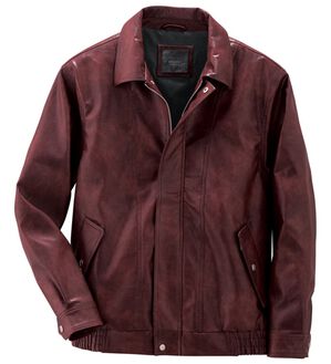 「なめらか質感フェイクレザージャケット（メンズジャケット）」｜ワイン